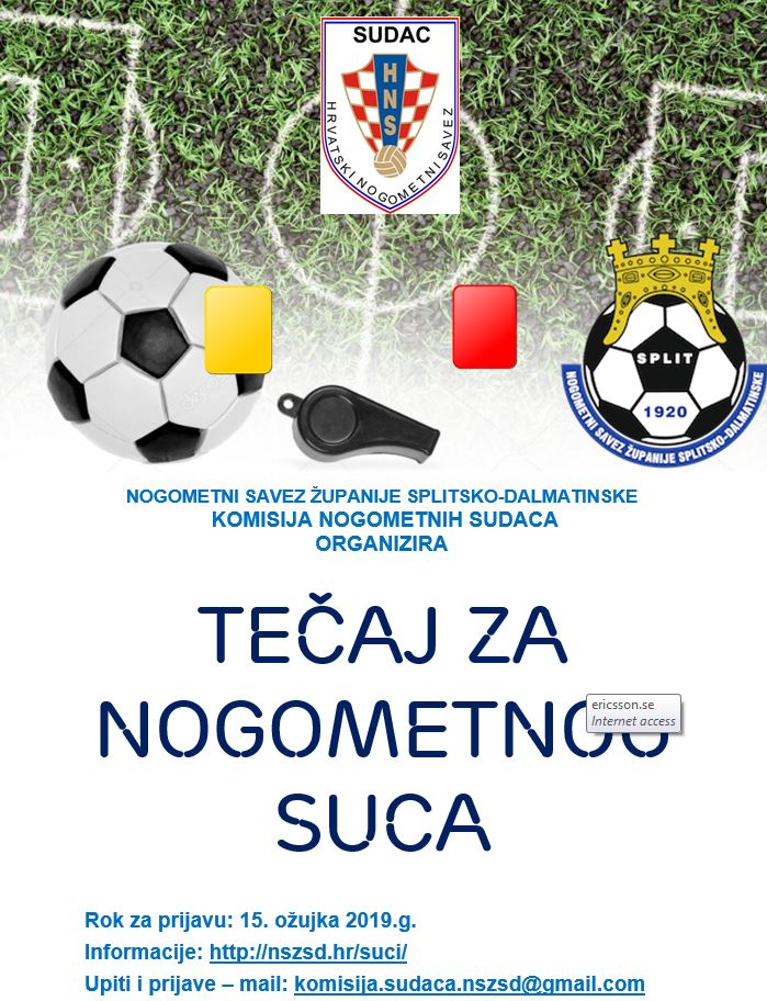 Tečaj za nogometnog suca - plakat